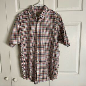 Duluth Trading Co. Men’s Large Trim Fit Short Sleeve Plaid Button Down Shirt